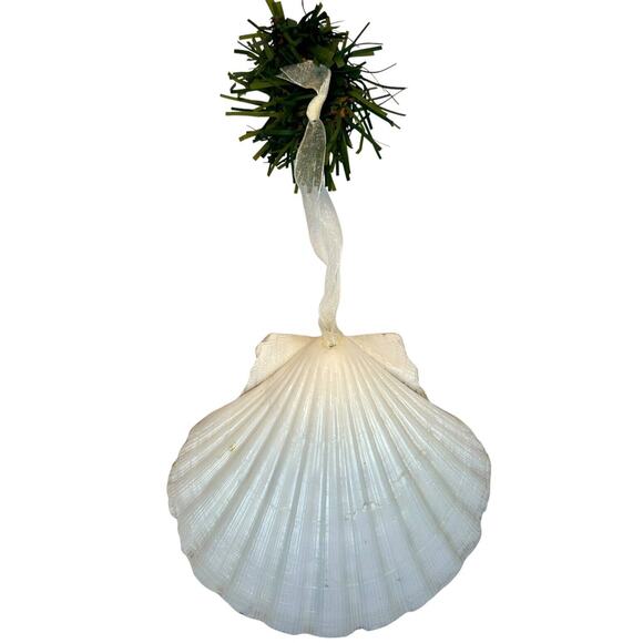 Hand Painted Red Cardinal Ornament Trinket Dish Sea Scallop Shell Holiday Gift - Picture 3 of 10